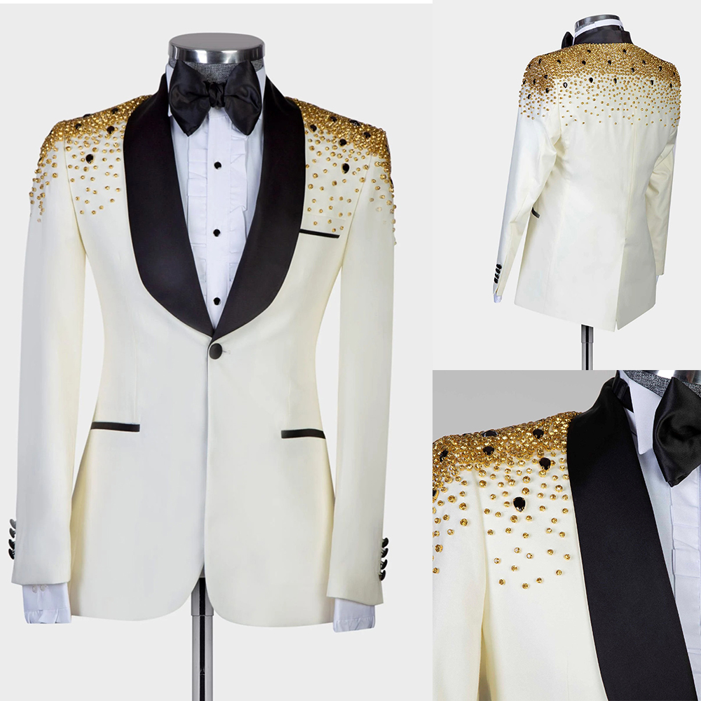 Men Formal Wear Modern - Erkek Lüks Kristal Boncuklu Takımlar Erkekler
