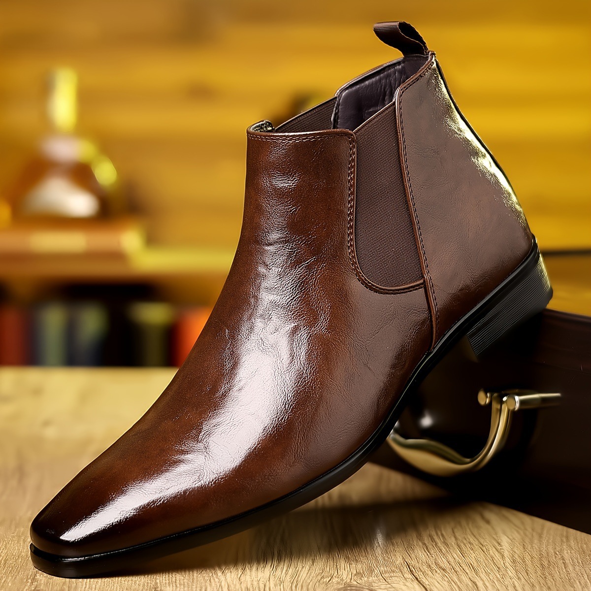 Men Formal Wear With Boots - Chelsea Botlar, Deri Botlar, Sonbahar Koleksiyonu,