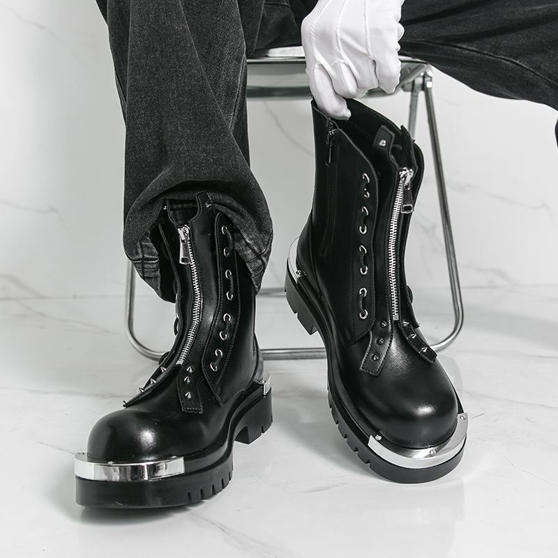 Men Formal Wear With Boots - Erkek kalın tabanlı botlar Tasarımcı Trendy