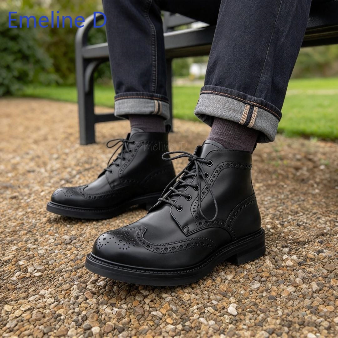 Erkek Brogue Bilekli Botlar, H - Formal Men Daily Wear Footwear incelemesi ve fiyatı