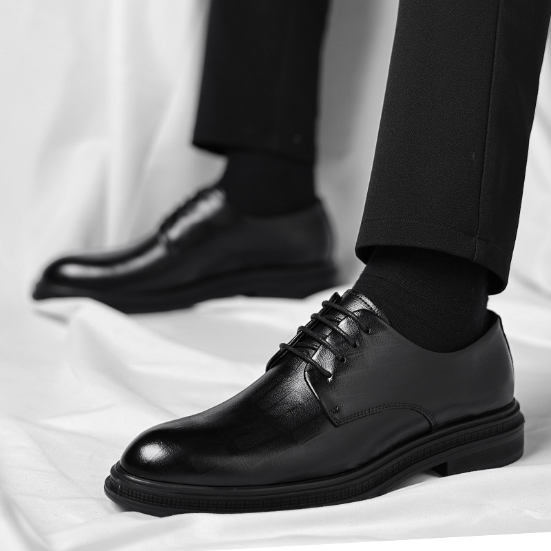 Erkek Siyah Dokulu Deri Sivri  - Men Formal Wear All Black incelemesi ve fiyatı